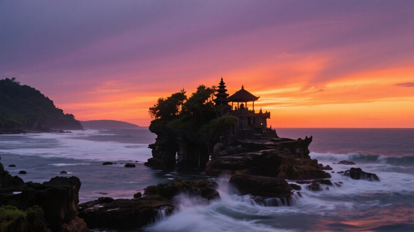 Tanah Lot temple at sunset, Bali