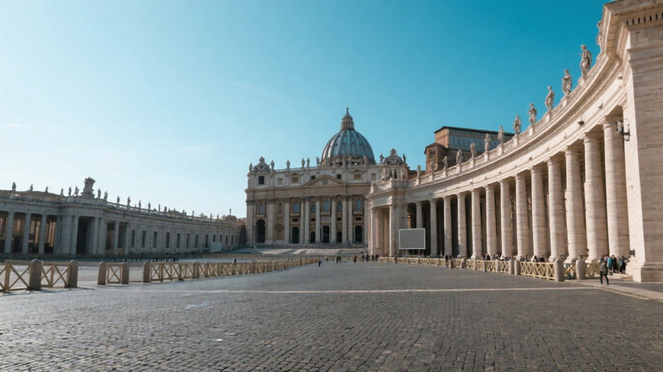 St. Peter's Basilica and the grand colonnade at Vatican City